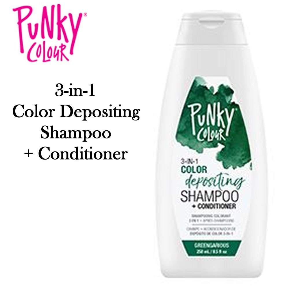 Punky Colour 3-in-1 Color Depositing Shampoo + Conditioner, Greengarious