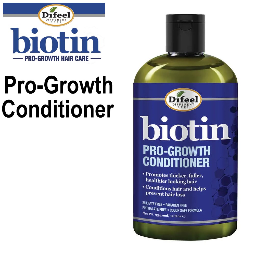 Difeel Shampoo and Conditioner, Biotin Pro-Growth Shampoo & Conditioner, 12 oz