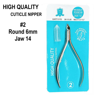 High Quality Cuticle Nippers #2 - Round 6mm/Jaw 14 (R6J14)