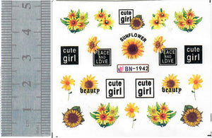 Nail Stickers - Sunflowers (BN-1942)