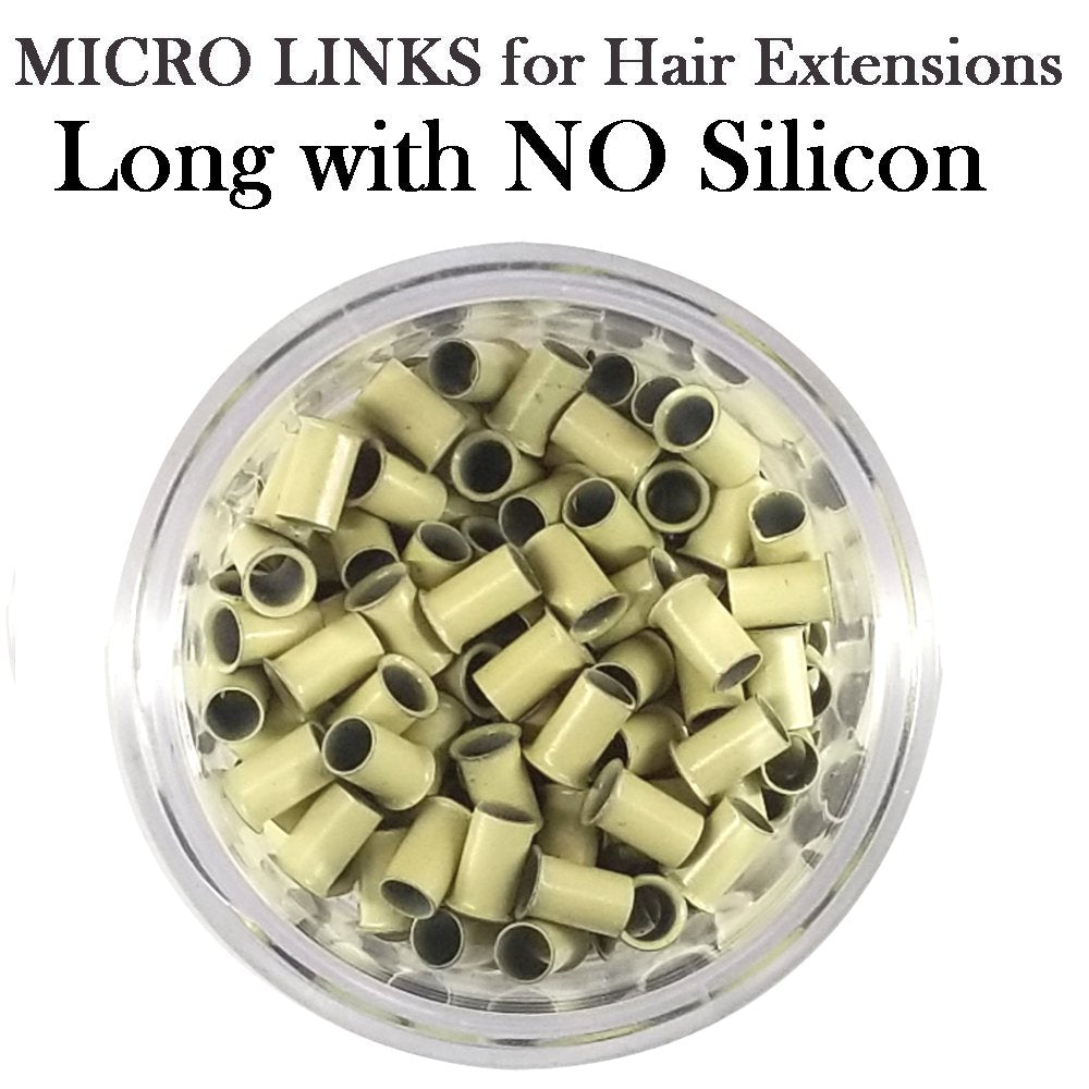 Hair Extension Micro Ring - Blonde with No Silicon - 200 pieces