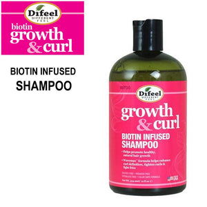 Difeel Growth & Curl Biotin Infused Shampoo, 12 oz