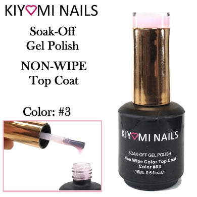 Kiyomi Nails Soak-Off Gel Polish NON WIPE COLOR TOP COAT (Color #3), 0.5 oz