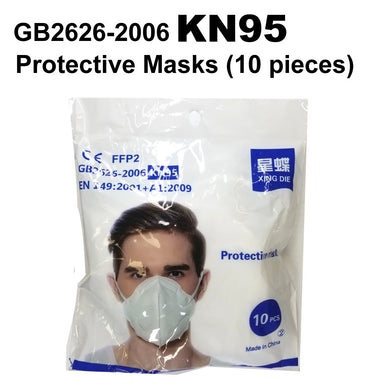 KN95 Disposable Protective Face Masks, 10 pieces