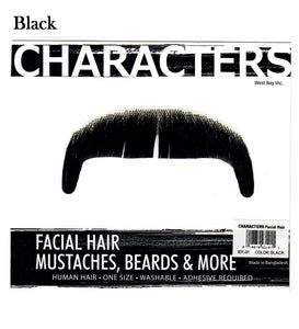 Characters Facial Hair, Mustache #1 "Horseshoe" (Black or Brown)