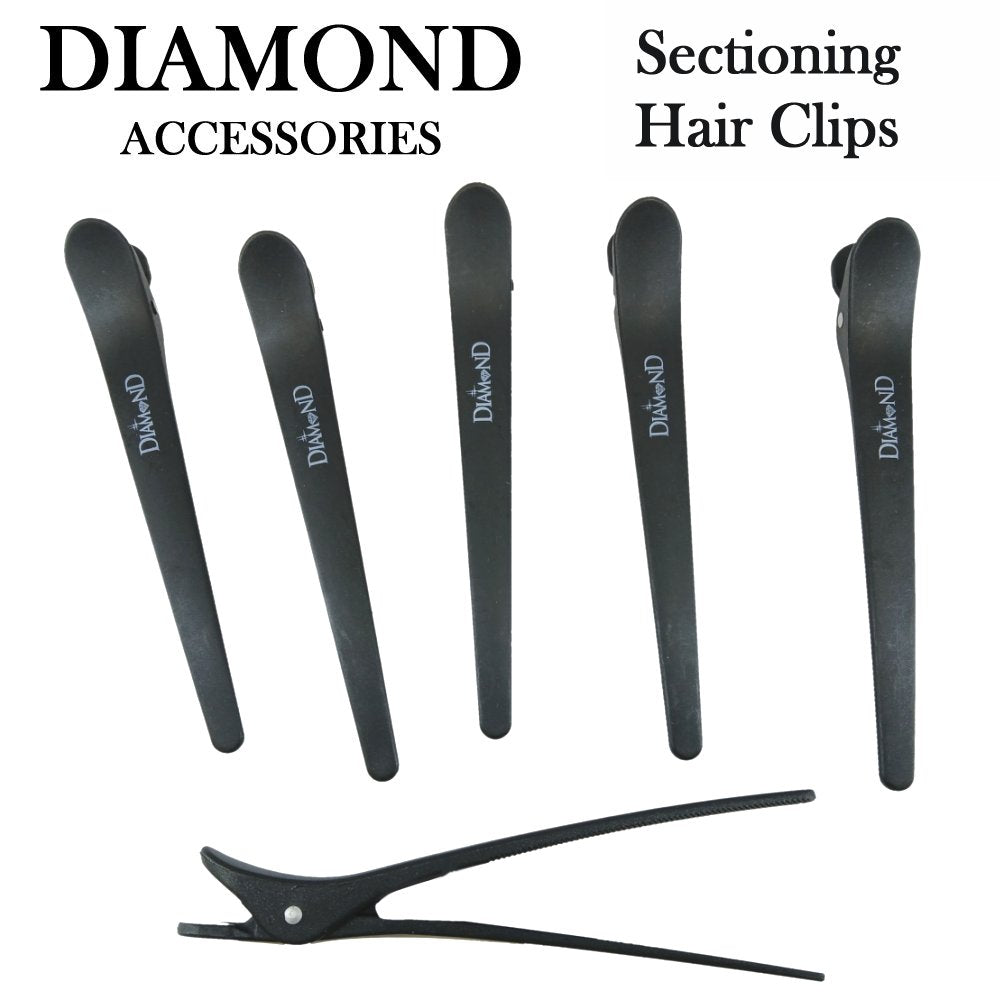 Diamond Accessories Slip Free Sectioning Hair Clips, 6 pieces