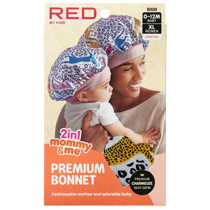 Red by Kiss Mommy & Me 2 in 1 Satin Bonnet (BH09)