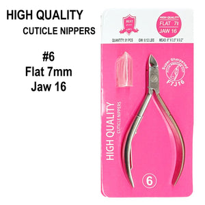 High Quality Cuticle Nippers #6 - Flat 7mm/Jaw 16 (F7J16)