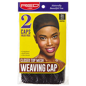 Red by Kiss Weaving Cap (2 Cap Value Pack) - Closed Top Mesh (HVP02)
