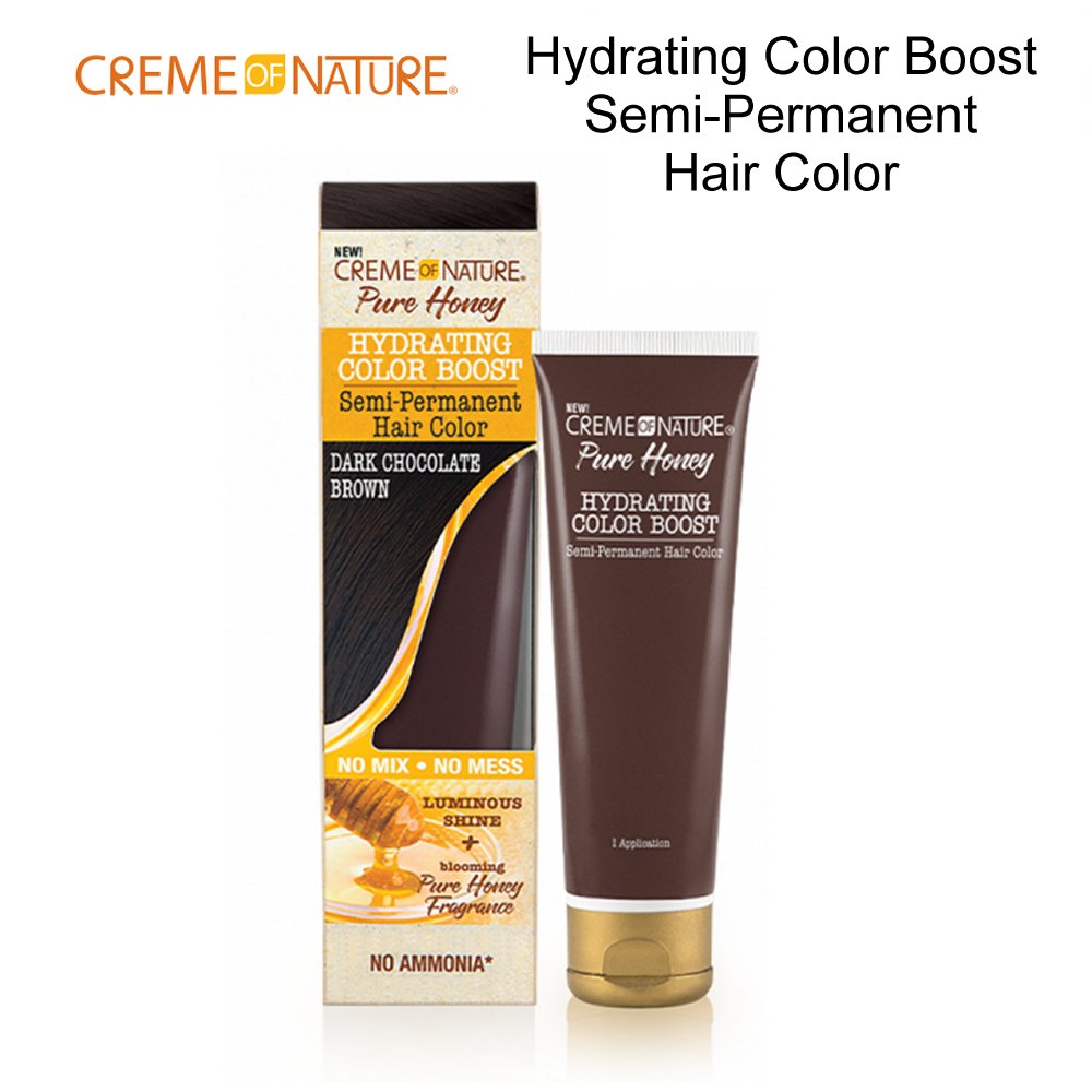 Creme of Nature Pure Honey Hydrating Color Boost Semi-Permanent Hair Color, 3oz