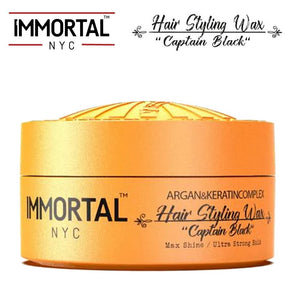 Immortal NYC - Pomade "Captain Black" Aragn & Plant Keratin Styling Wax, 5.07 oz