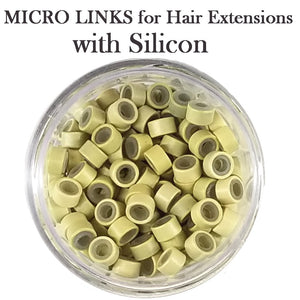 Hair Extension Micro Ring - Short with Silicon - 200 pieces (5mm x 3mm)