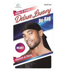 Dream World Durag, Silky & Shiny Deluxe Luxury Durag (DRE007VBK)