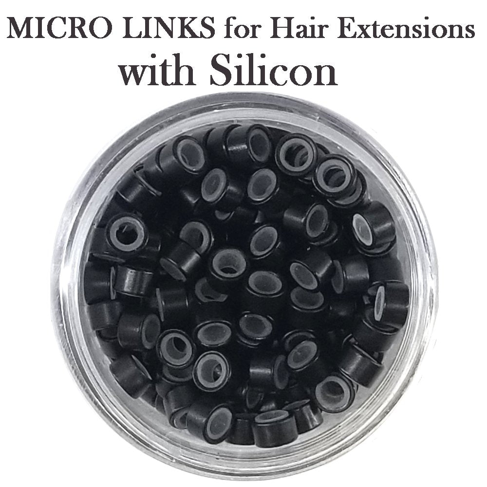 Hair Extension Micro Ring - Short with Silicon - 200 pieces (5mm x 3mm)