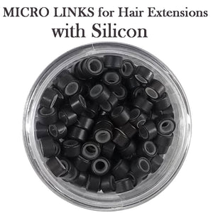 Hair Extension Micro Ring - Short with Silicon - 200 pieces (5mm x 3mm)