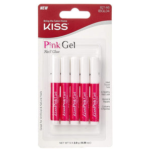 Kiss Pink Gel Nail Glue 5 Pack (IBGL04)