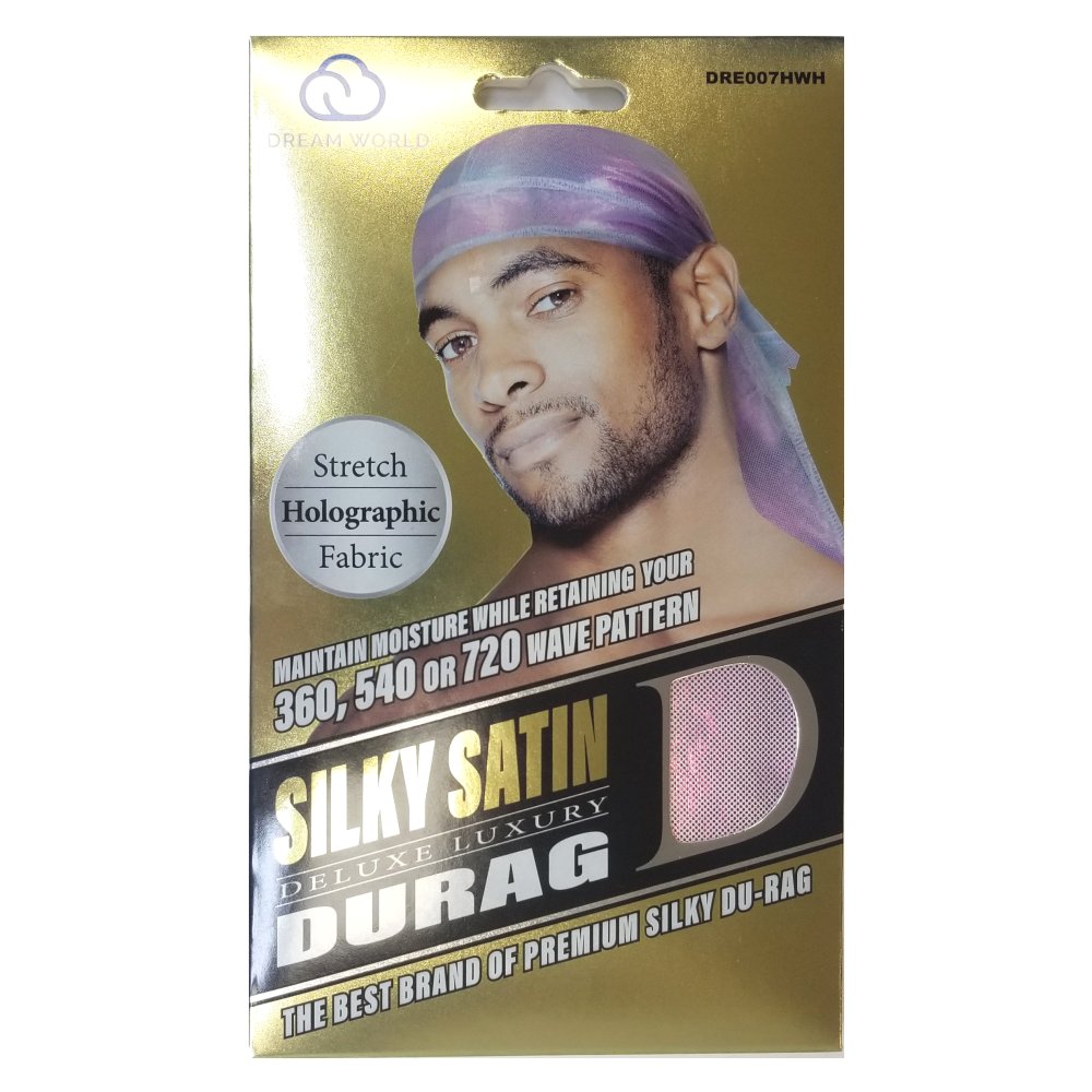 Dream World Durag, Silky Satin Deluxe Luxury Durag (DRE007HWH)