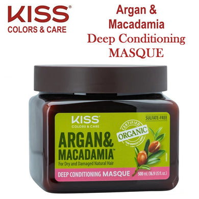 KISS Argan & Macadamia Deep Conditioning Masque, 16.9 oz (KAMM500)