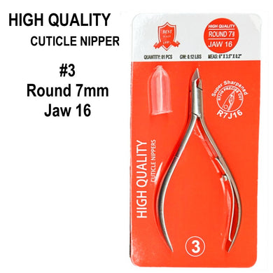 High Quality Cuticle Nippers #3 - Round 7mm/Jaw 16 (R7J16)