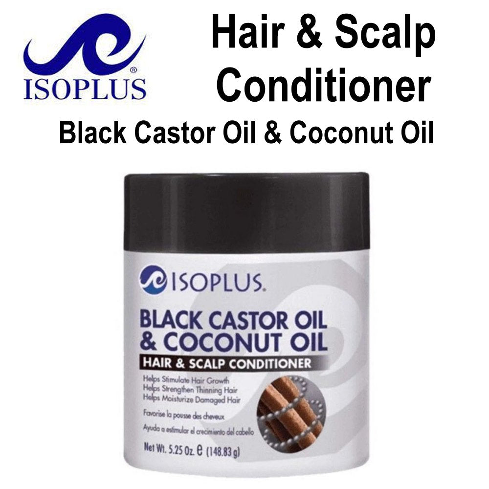 Isoplus Hair & Scalp Conditioner with Black Castor Oil and Coconut Oil, 5.25 oz