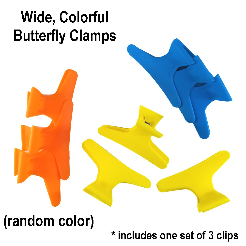Wide Colorful Butterfly Clamps, set of 3 [random color]