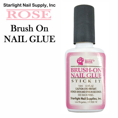 Starlight Rose Brush On Nail Glue, 0.5 oz