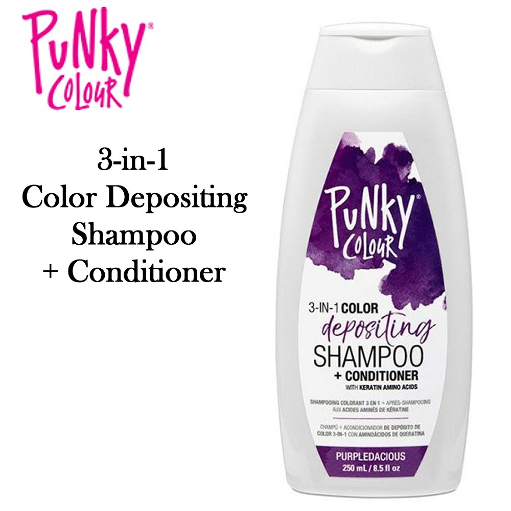 Punky Colour 3-in-1 Color Depositing Shampoo + Conditioner, Purpledacious (67622)