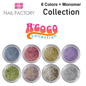 Nail Factory Acrylic Collection "A'GoGo Collection" (8 colors + monomer)