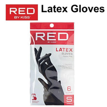 Red by Kiss Latex Powder Free Gloves - 6 Gloves, Black