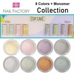 Nail Factory Acrylic Collection "Cup Cake Collection" (8 colors + monomer)