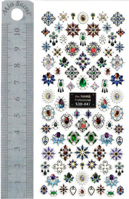 Nail Stickers - Metallic Gem Clusters (S3D-047 The Namie)