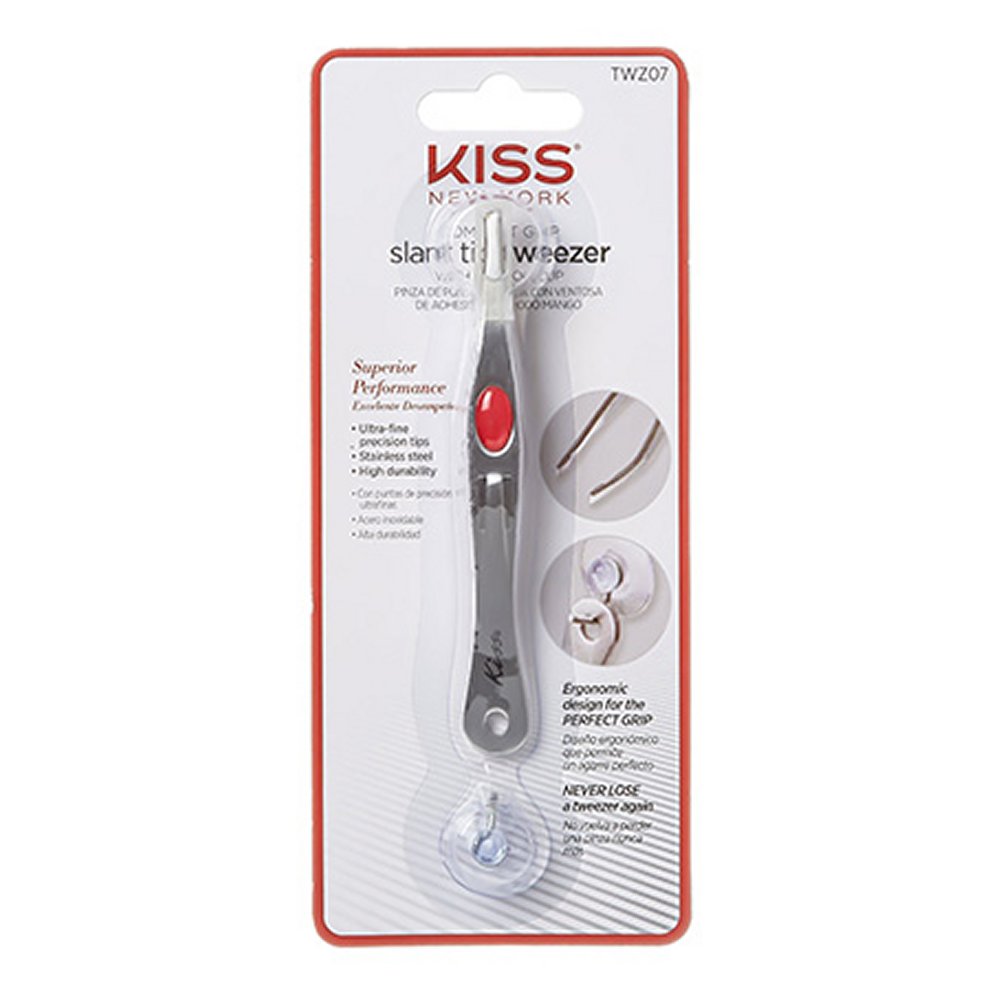 Kiss Slant Tip Tweezer with Suction Cup