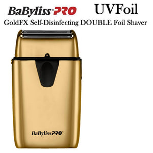 BaBylissPro UVFoil Double Foil Gold Shaver - Self Disinfecting Metal Foil Shaver (FXLFS2G)