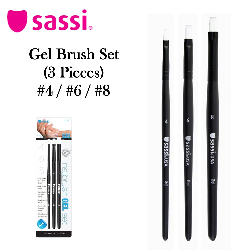 Sassi Gel Nail Brush, 3 Pieces (1112)