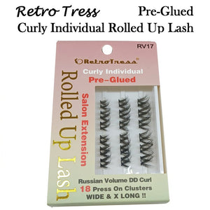 RetroTress Curly Individual Rolled Up Lash, Pre Glued