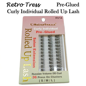 RetroTress Curly Individual Rolled Up Lash, Pre Glued