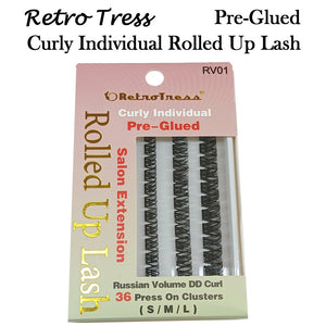 RetroTress Curly Individual Rolled Up Lash, Pre Glued