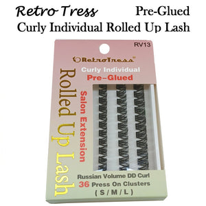 RetroTress Curly Individual Rolled Up Lash, Pre Glued