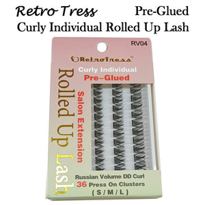 RetroTress Curly Individual Rolled Up Lash, Pre Glued