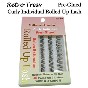 RetroTress Curly Individual Rolled Up Lash, Pre Glued