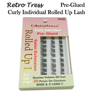 RetroTress Curly Individual Rolled Up Lash, Pre Glued