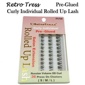 RetroTress Curly Individual Rolled Up Lash, Pre Glued