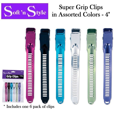 Soft 'n Style Clips, 6 Pack Super Grip Clips in Assorted Colors - 4