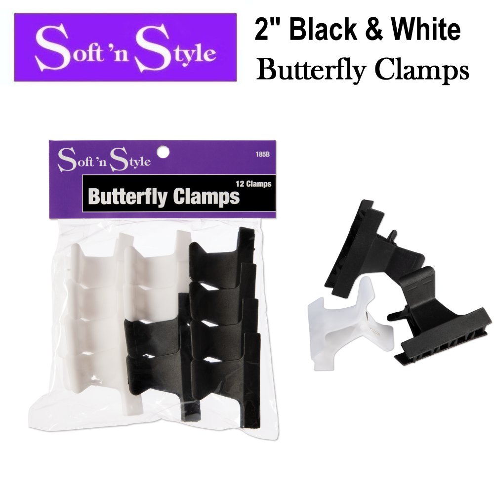 Soft 'n Style Clips, Butterfly Camps, Black & White 2