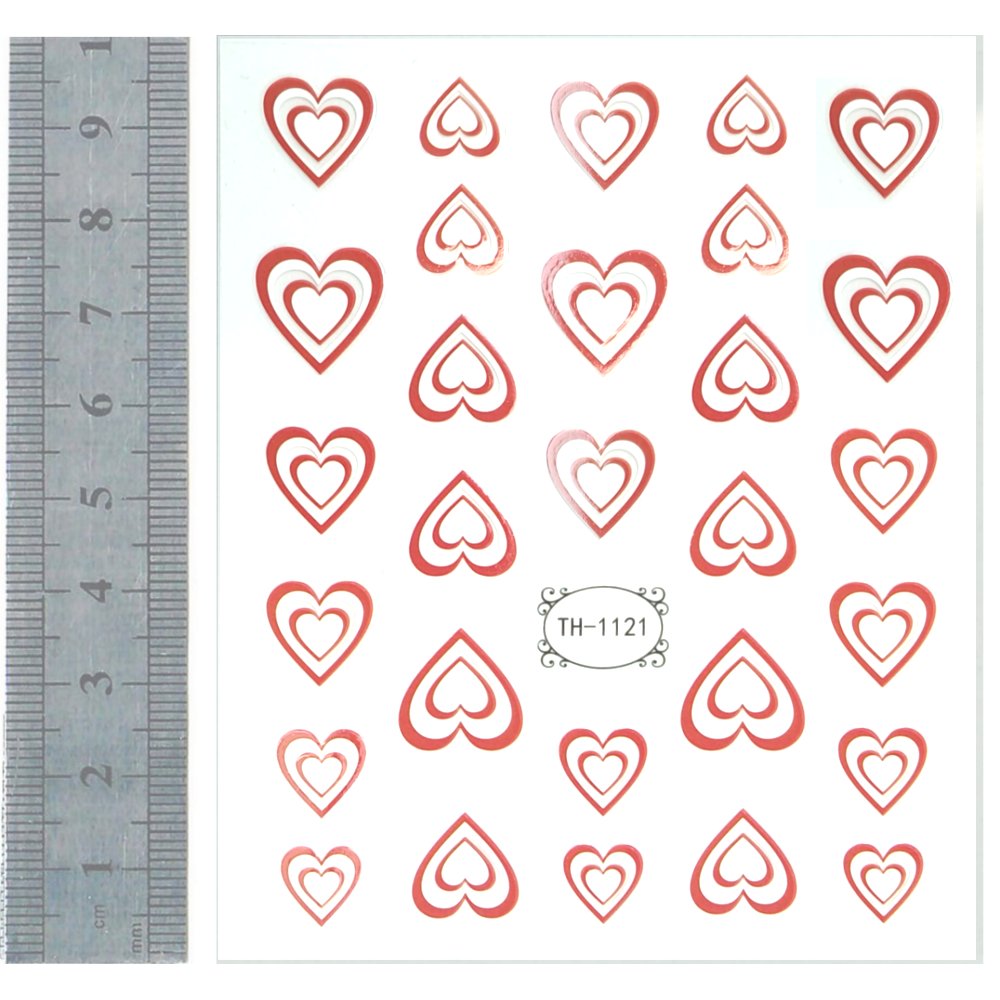 Nail Stickers - Hearts, Transparent Background (TH-1121)