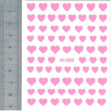 Nail Stickers - Hearts, Pink (JO-2203 Joyful Nail)