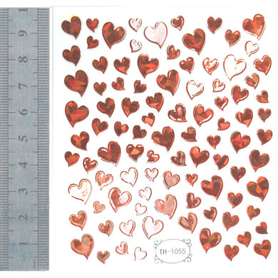 Nail Stickers - Hearts, Transparent Background (TH-1055)