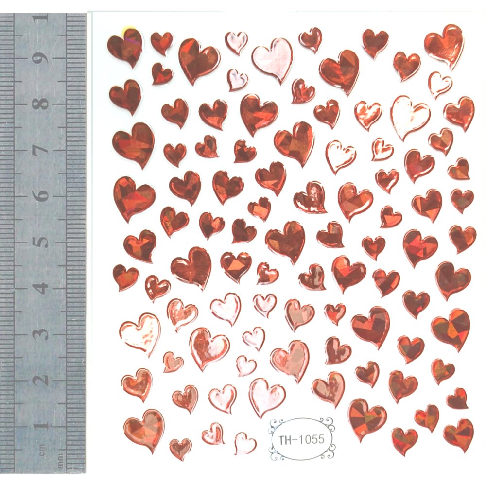 Nail Stickers - Hearts, Transparent Background (TH-1055)