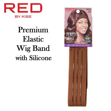 Red by Kiss Wig Band, Dark Brown Premium Elastic Wig Band with Silicone (HWG15)