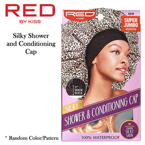 Red by Kiss Cap, Super Jumbo Silky Shower and Conditioning Cap (HQ18) [Random Color/Pattern]